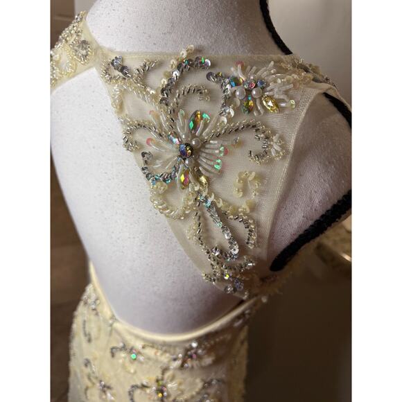 LUCCI LU Ivory Lace Sequin Jewel Mini Dress Size 2 MSRP $299 - Picture 9 of 10